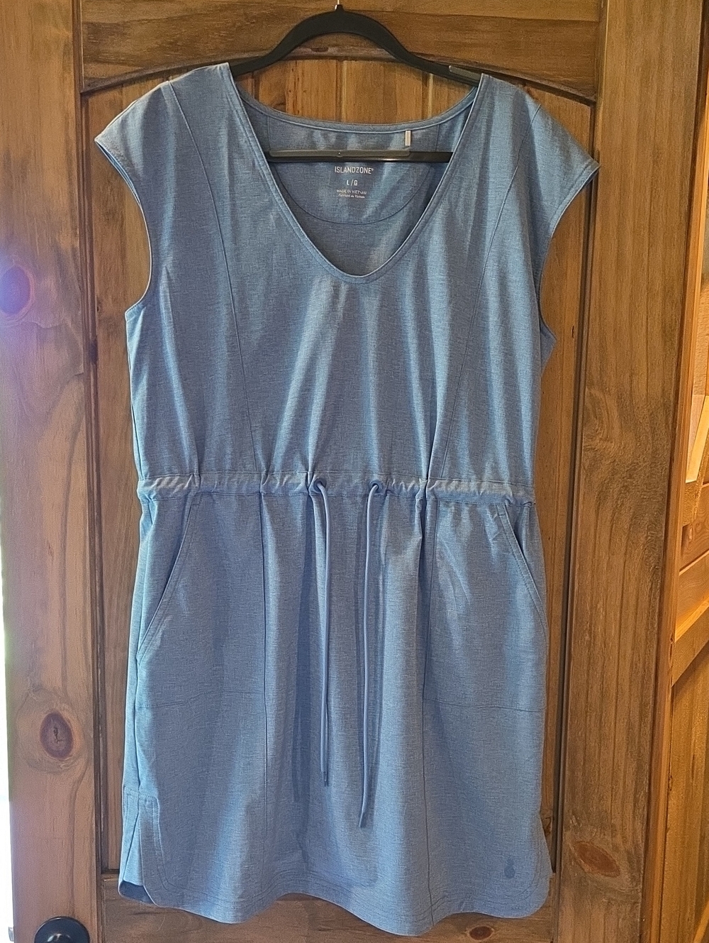 Tommy Bahama Light Blue Drawstring Waist Tunic Dress